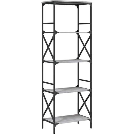 Maison Exclusive - Bücherregal 5 Böden Grau Sonoma 59x35x171 cm H