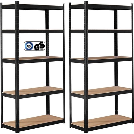 AREBOS Set of 2 Heavy Duty Shelving Cellar Shelving Boltless Shelving Storage Shelving Workshop Shelving (1/5)