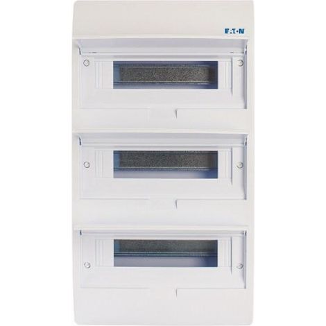 Coffret en saillie IP40 3 rangées 36 mod porte blanche 000284642 EATON BC-O-3/36-TW-ECO (1/3)