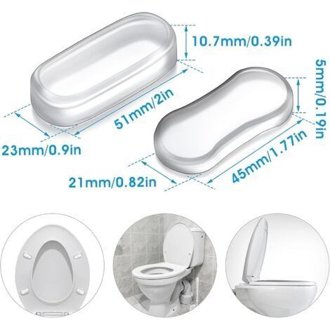 20-teiliges Ersatz-WC-Sitzset mit stark klebendem Gummi-WC-Sitz, für Privathaushalte, Hotels und Schultoiletten. (1/4)