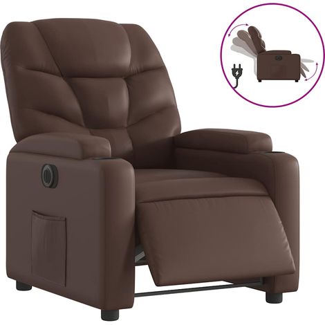 Maison Exclusive - Elektrischer Relaxsessel Braun Kunstleder