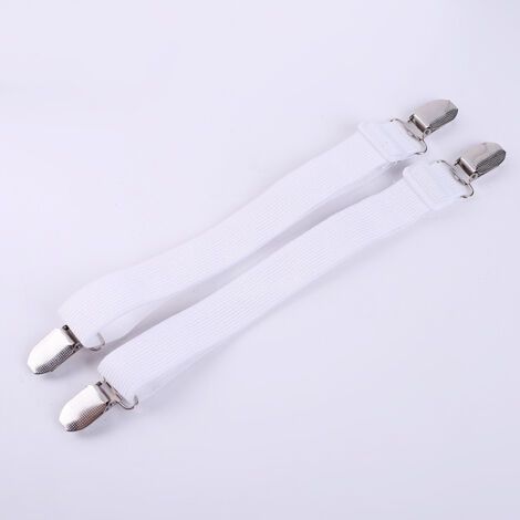Sollbry Sangles de support de drap de lit, supports de draps, attaches à 2 têtes, 12 pièces (blanc) (1/3)