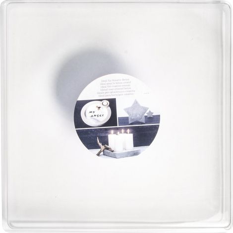 Moule en plastique : Carré grand 25x25x4cm prof., transparent, 36033000 (1/5)