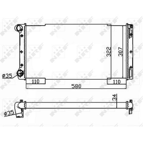 Radiateur, refroidissement du moteur NRF 53229 FIAT 46524619 46546944 46776301