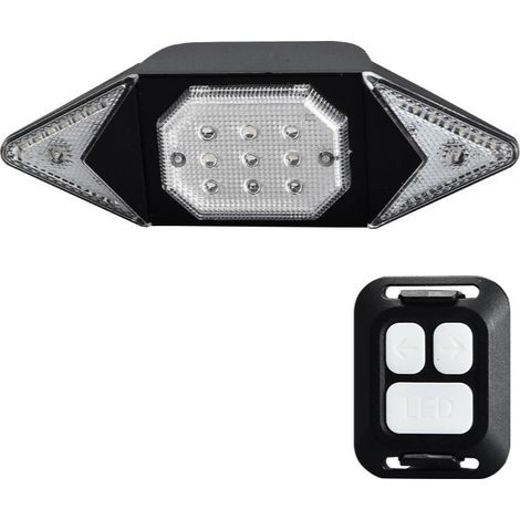 Clignotant de vélo, noir, chargement USB, avec télécommande.-AquaForge (1/5)