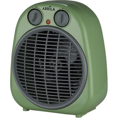 Termoventilatore Campfire Verde/Grigio 2000W 2 Potenze 3 Funzioni Termostato Antiribaltamento (24x20x13cm)