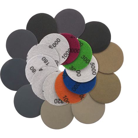 60pcs 2" Papier de verre Waterproof Papier Abrasif 50mm Grain 800-3000 (1/5)