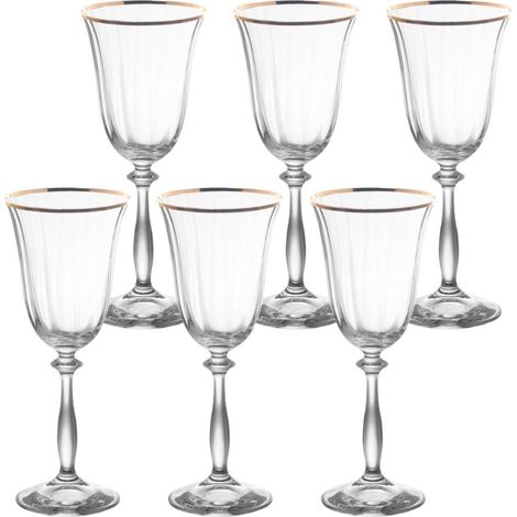 Table Passion - Boîte de 6 verres à pied Angela filet or 35 cl (1/4)