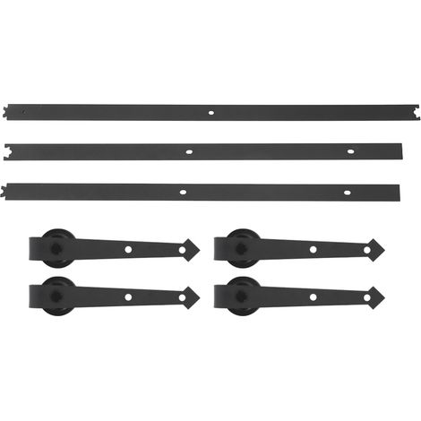 Rail de suspension pour porte de grange double de 4,88 m (16 pi) en acier au carbone, type flèche (1/5)