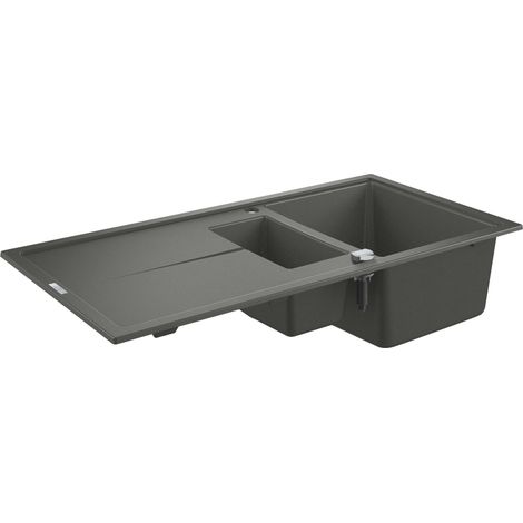 GROHE Kompositspüle K400 31642 1,5Becken 1000x500mm mit ATF re/li granit grau (1/4)