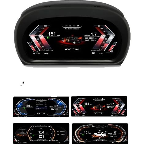 Quadro strumenti digitale, compatibile con BMW Serie 3 E90 E91 E92 2005-2012, tachimetro LCD, E90 E91 E92 OM (1/2)