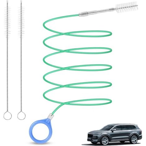 Brosse de nettoyage pour trou d'évacuation auto, 3m, brosse souple débouche-trou, lot de 2 brosses de 24 cm pour toit ouvrant et essuie-glace