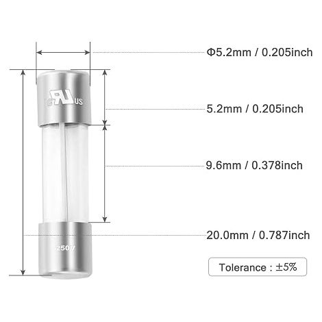 5x20 5A 125V Verre AGC Cartouche Tube Fusible F5AL 125 V / 250V (1/3)