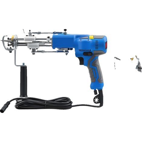 Pistola de mechones, 120 W de potencia, velocidad ajustable de 1000 a 6000 RPM, motor sin escobillas, luz de trabajo LED integrada, ideal para la confección de alfombras DIY. (1/5)