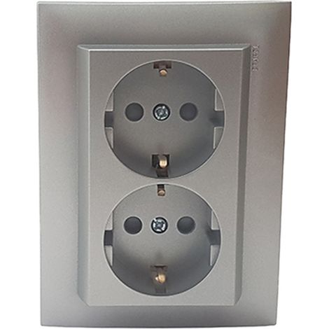 Base enchufe 2P+T(SKO) MONOB C/PROT ALUM