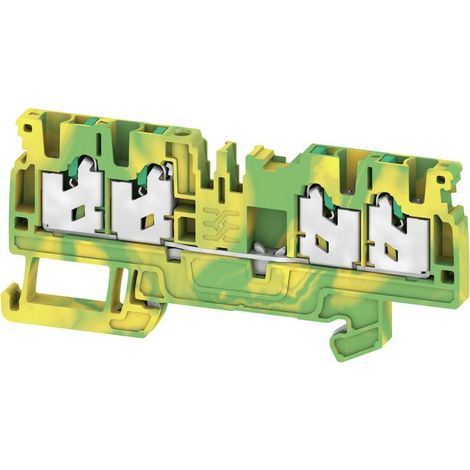 Bloc de jonction de traversée Weidmuller AS4C 2.5 PE, Enfichable, Vert/Jaune ( Prix pour Paquet de 10 )