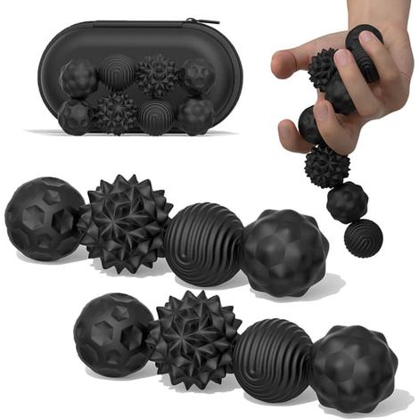 Balles magnétiques anti-stress, lot de 8, en silicone, pour adultes et adolescents autistes. Balle anti-stress silencieuse pour bureau. Idée cadeau de Noël. (1/5)