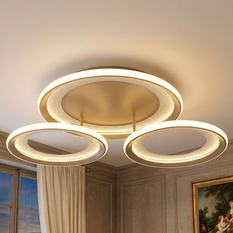 Plafoniera a LED, lampada da soffitto, lampada da corridoio, anelli orientabili, sabbia, metallo, L 62,5 cm (1/5)