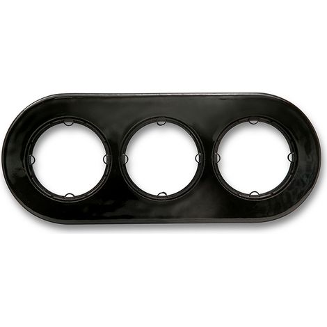 FONTINI Plaque 3 postes porcelaine noire DO LOW (1/2)
