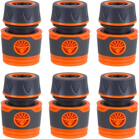 6 Pièces Raccord Tuyau D'arrosage, Raccord Rapide pour Tuyau D'Arrosage 1/2", Connecteur Extension Rapide embout arrosage - Kit D'Extension et Réparation pour Jardin, Lavage de Voiture (1/5)