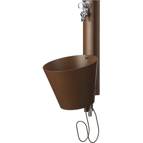 Fontana a Parete da Giardino con doppio Rubinetto Belfer 42/PRS Ruggine