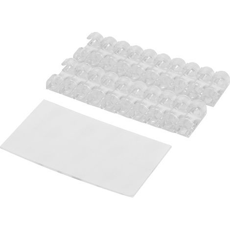 20 pièces Support Adhésif pour Câbles, Organisateur de Fils avec Pinces de Fixation (Blanc) (1/3)