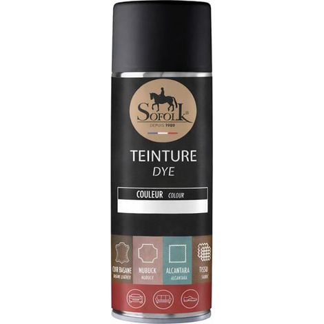 Teinture cuir professionnelle MARRON - SOFOLK : canapé, fauteuil club, Chaussures (Aérosol 400ml)