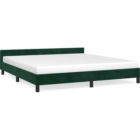 Maison Exclusive - Giroletto senza Materasso Verde Scuro 160x200 cm in Velluto (1/5)