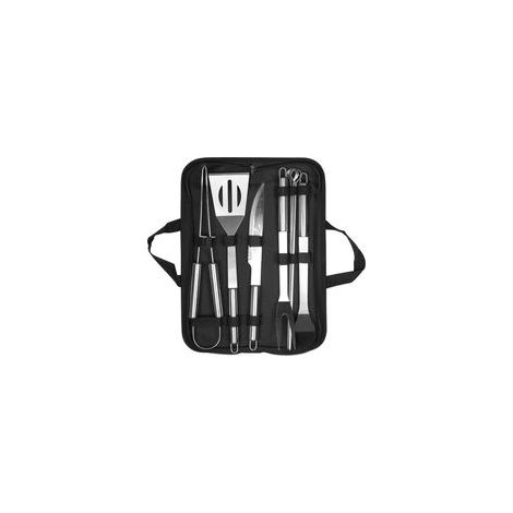 Set professionale di utensili per barbecue in acciaio inox con comoda borsa per il trasporto - Crezuo