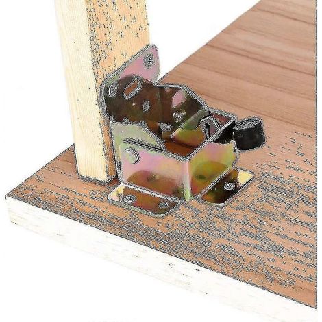 Ce kit comprend un support pour pied de table pliable, des charnières autobloquantes à 90° pour pieds de table pliables, ainsi que les charnières et le support eux-mêmes. Il convient aux établis, bure (1/5)