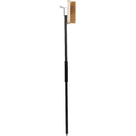 Brosse de four à pizza en cuivre, manche en aluminium de 80 cm, nettoyage professionnel, poils résistants, outil de cuisson, longue portée, entretien facile, accessoire barbecue, modèle robuste. (1/5)