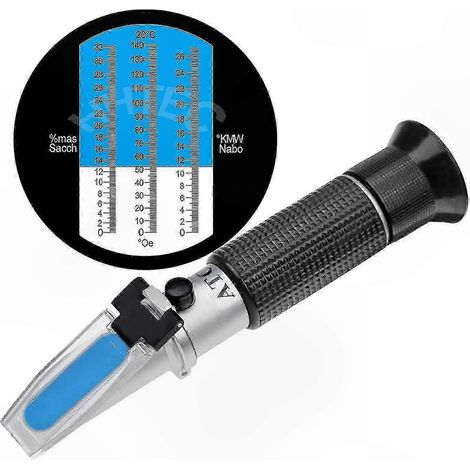 Brix 0-32% ATC Refraktometer, Oechsle 0-140 und KMW 0-27 Messung, Präzisionsinstrument für Weine und Fruchtsäfte. (1/5)