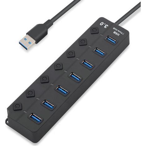 Hub USB 3.0 à 7 ports noir (1/3)