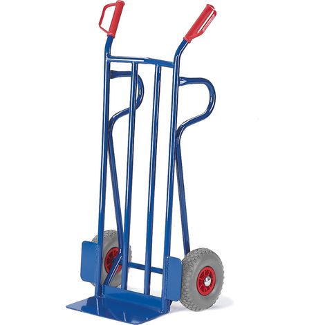 Rollcart Sackkarre -964- mit Rückwand aus Flachstahl 1250mm hoch Schaufelbreite 400mm Vollgummi