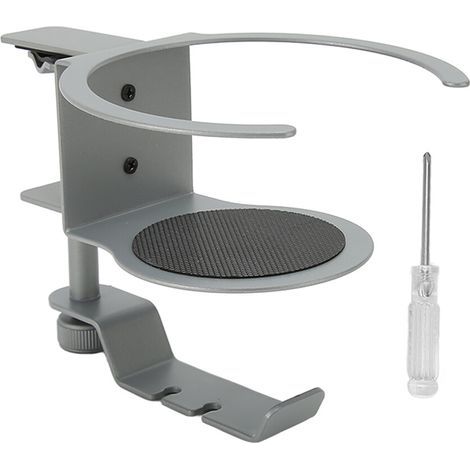 Crochet de bureau pour casque audio, porte-gobelet multifonction en alliage d'aluminium, design rotatif, installation facile, robuste et durable, étanche. (1/5)