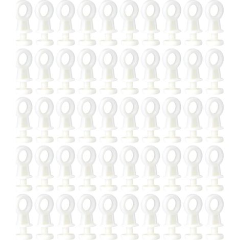 50pièces Galets Glisseurs pour Rail de Rideaux Beige Roulettes Silencieuses Nano pour Tringles Standard Accessoires Rideaux pour Fenêtres Portes et Douches (1/5)