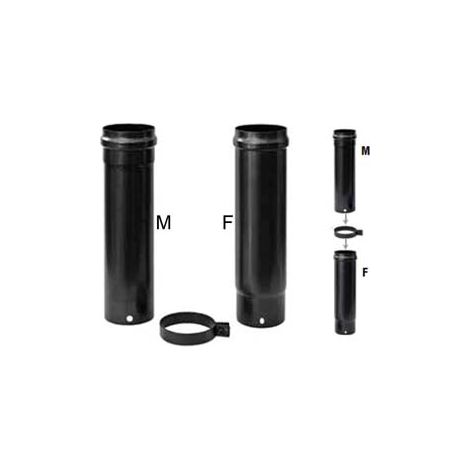 SET TUBI TELESCOPICI STUFE A PELLET PLUS NERO OPACO PESANTE MM.1,2- - ø cm.8x33-60h. max - 1 confezione SAVE