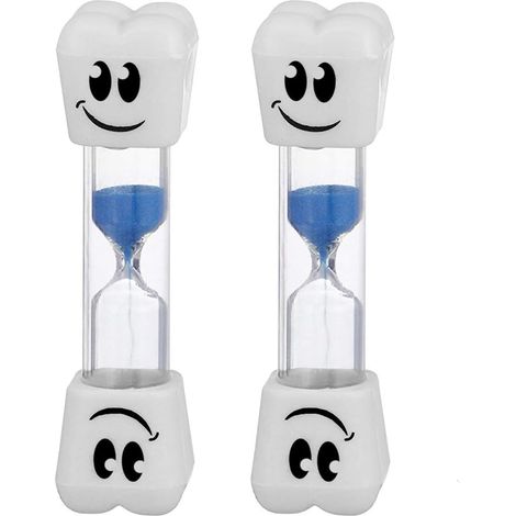 Sablier Smile Tooth 2 minutes, couleurs assorties (lot de 2, couleur aléatoire)