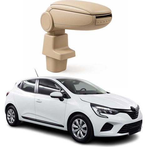 OMAC Accoudoir pour Renault Clio V HB 2019-2023 - Snap-On - ABS + Simili Cuir - Aucune Perçage ou Installation - Installation Facile Beige (1/5)