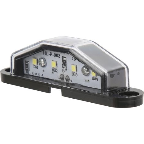 Éclairage de plaque d'immatriculation à 4 LED, 10-30 V, étanche IP67, lampe durable pour remorque, camping-car, fourgonnette et camion. (1/5)