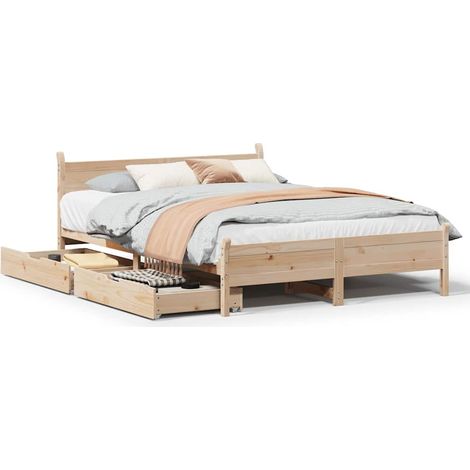 Maison Exclusive - Cadre de lit sans matelas 140x190 cm bois de pin massif (1/5)