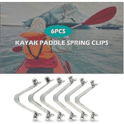 25-26 clips à ressort (lot de 6) pour pagaies de kayak et arceaux de tente, goupille simple de 8 mm (1/4)