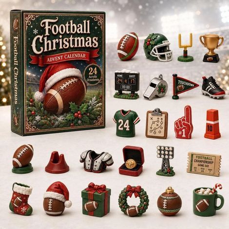 Calendario dell'Avvento sportivo 2D Rugby 2026 Cappello di Natale