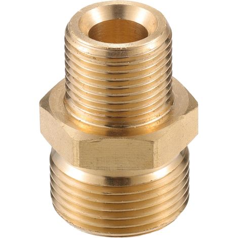 Connecteur pour nettoyeur haute pression, adaptateur mâle en laiton de 16 mm G3/8" vers M22x1.5, universel couleur cuivre - (1/5)
