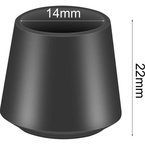 Juego de 16 protectores de silicona para patas de sillas, ideales para mesas y sillas redondas sobre suelos de madera (15 mm-16 mm, color negro).
