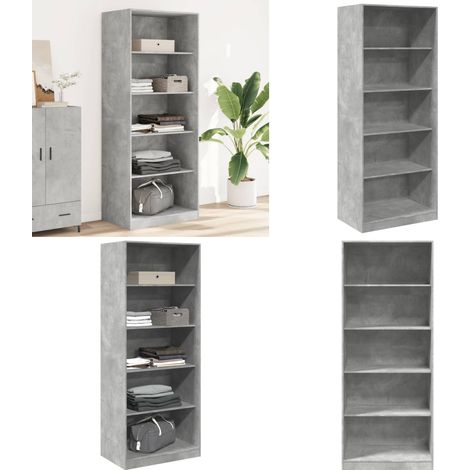 Garde-robe gris béton 80x50x200 cm bois d'ingénierie - Armoire - Placard - Dressing - Meuble Rangement - Mobilier Chambre - Home & Living (1/5)