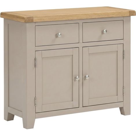 Windsor 2 Door 2 Drawer Sideboard - L40 x W97 x H81.5 cm - Putty/Oak