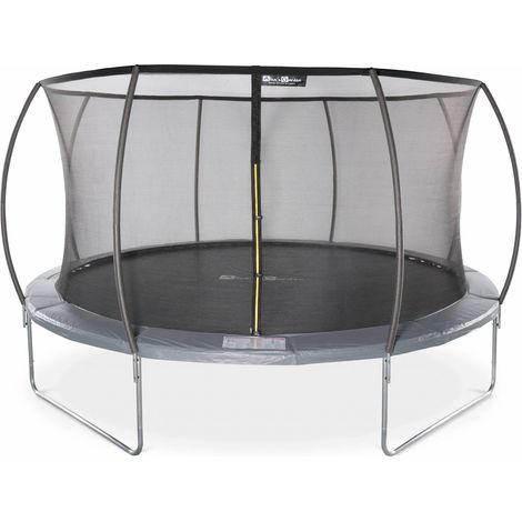 Trampoline rond Ø 430cm gris avec filet de protection intérieur - Venus Inner – Nouveau modèle - trampoline de jardin 4.30m 430 cm Design Qualité PRO. Normes EU. (1/5)