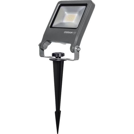 OSRAM ENDURA Projecteur de Jardin à Piquet, 20W, 1700lm, 3000K Blanc Chaud, IP65, Câble de 2m avec Prise, Aluminium Gris Foncé (1/3)