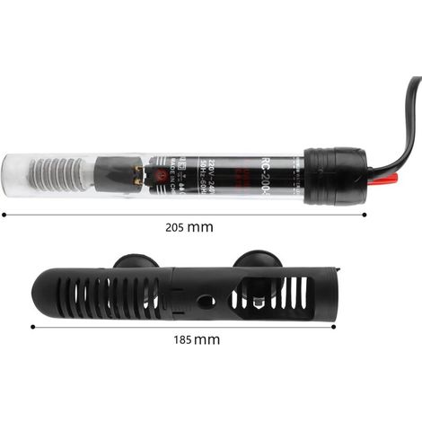 Chauffage d'Aquarium 50W, Température Réglable Chauffe-Aquarium avec Ventouse,Thermomètre Intégré Régulateur de Température Externe pour Poissons et d'aquarium (1/4)